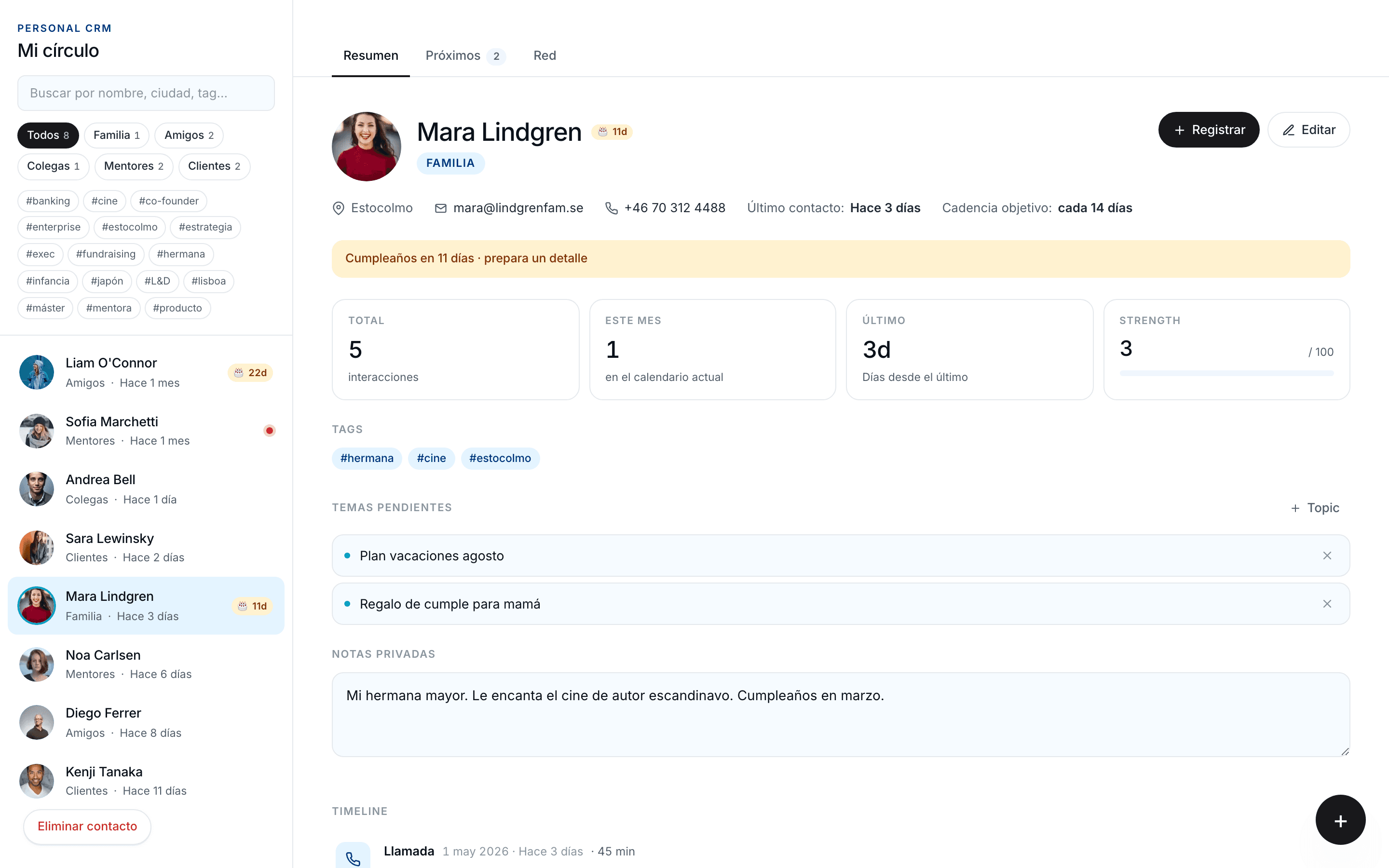 Personal CRM — preview