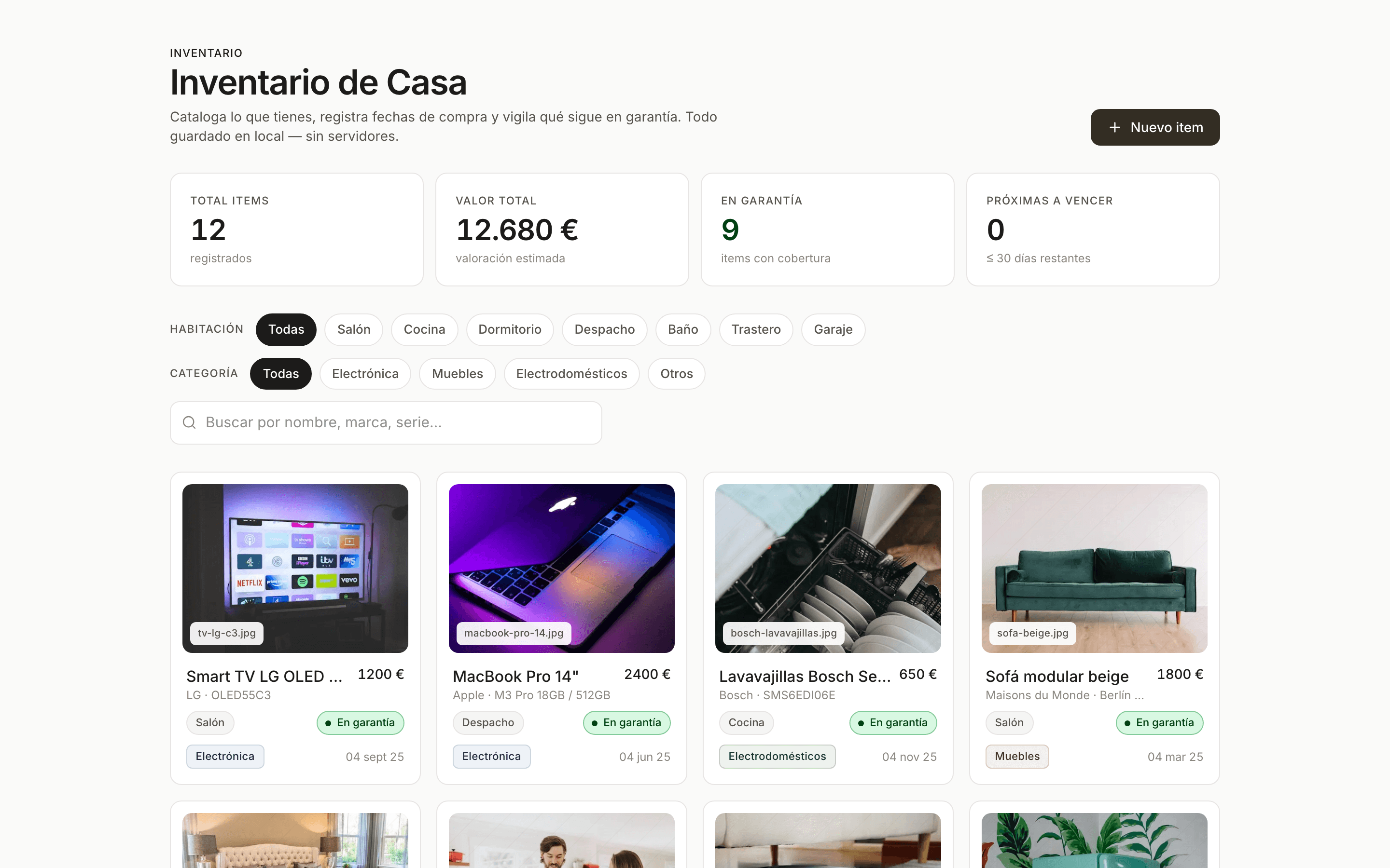 Inventario de Casa — preview
