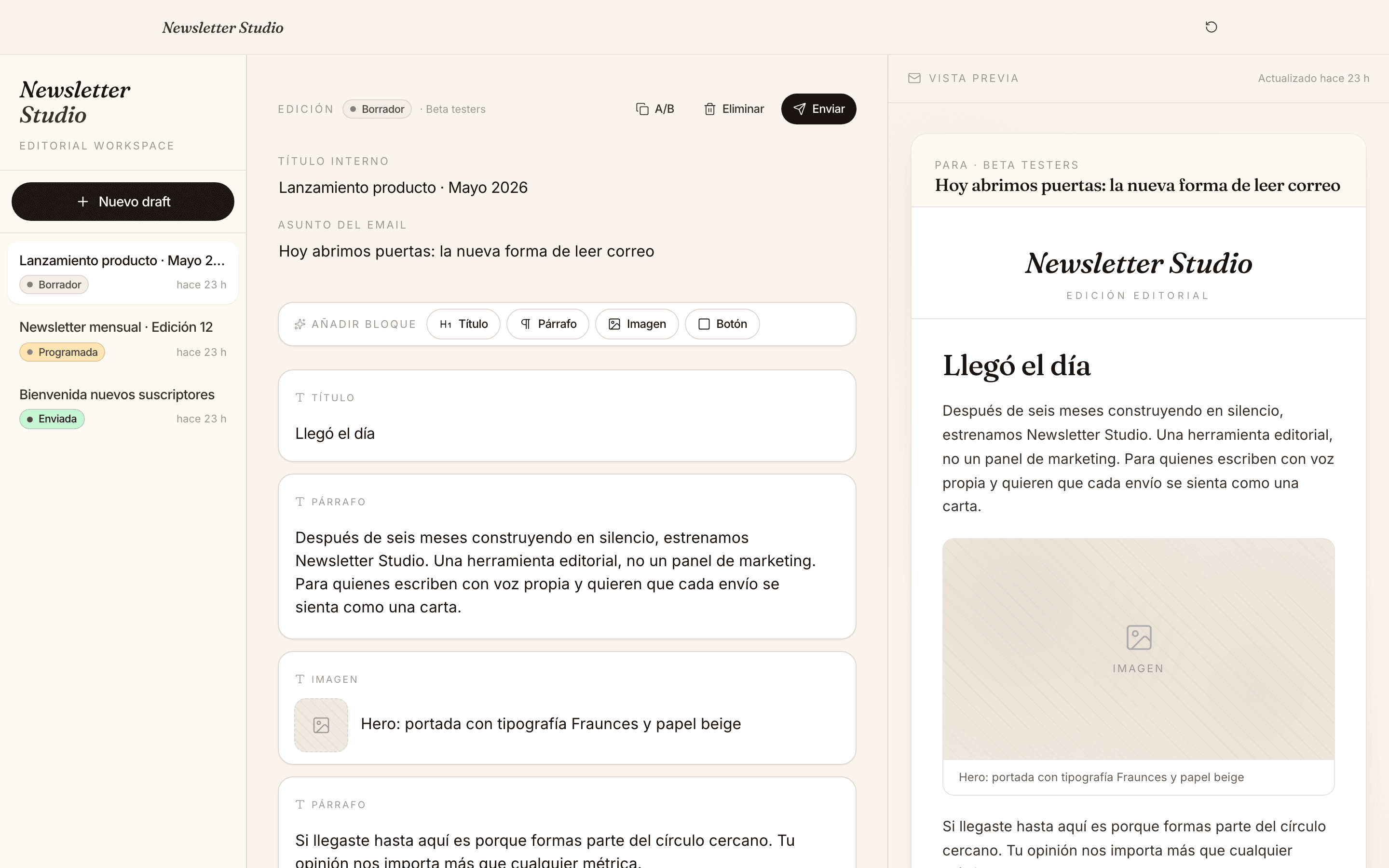 Newsletter Studio — preview