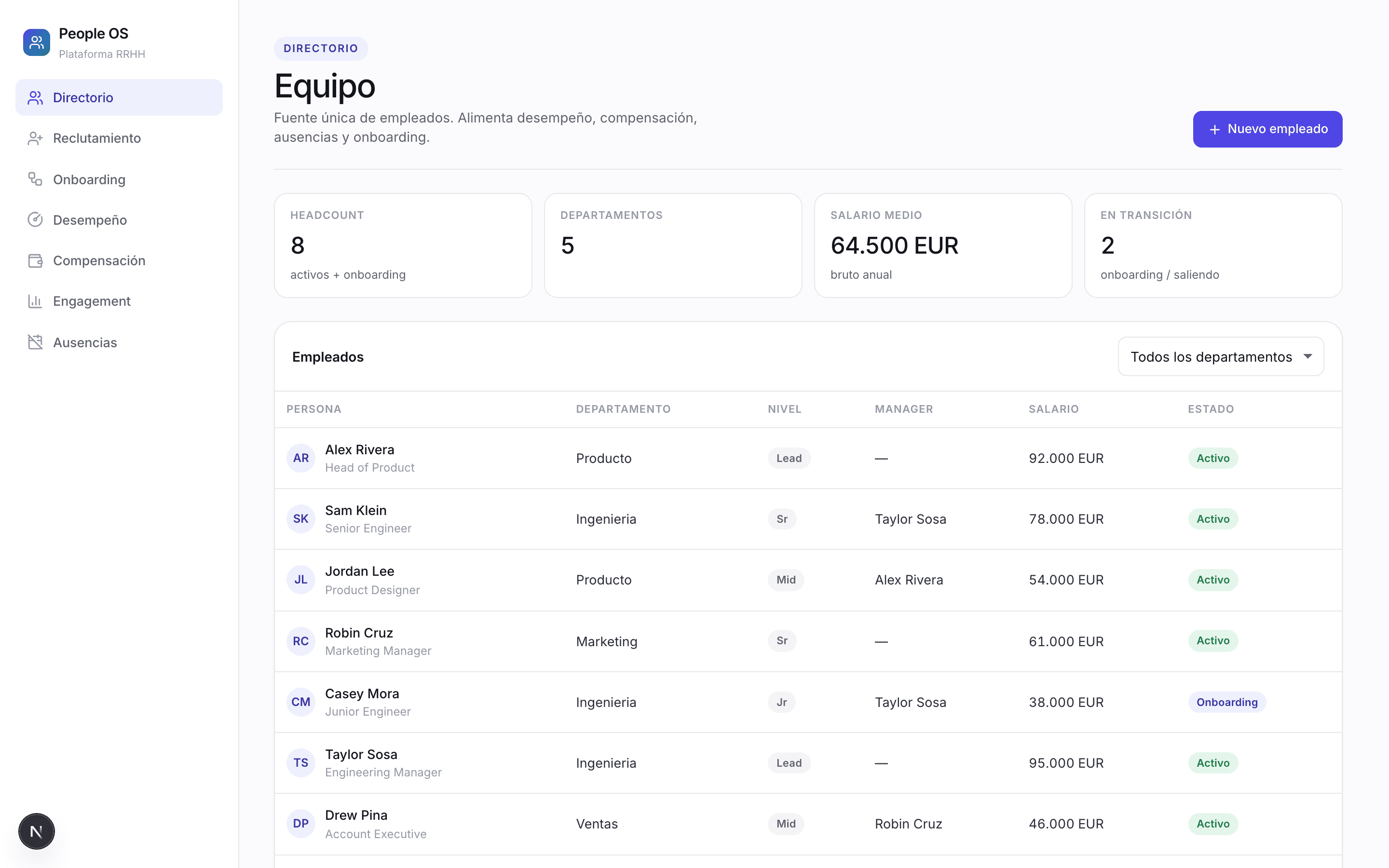 Plataforma RRHH — preview