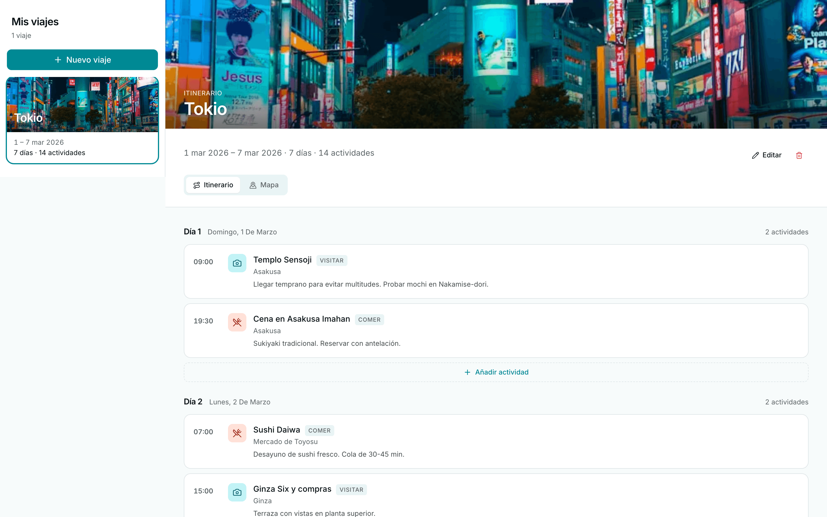 Travel Itinerary — preview