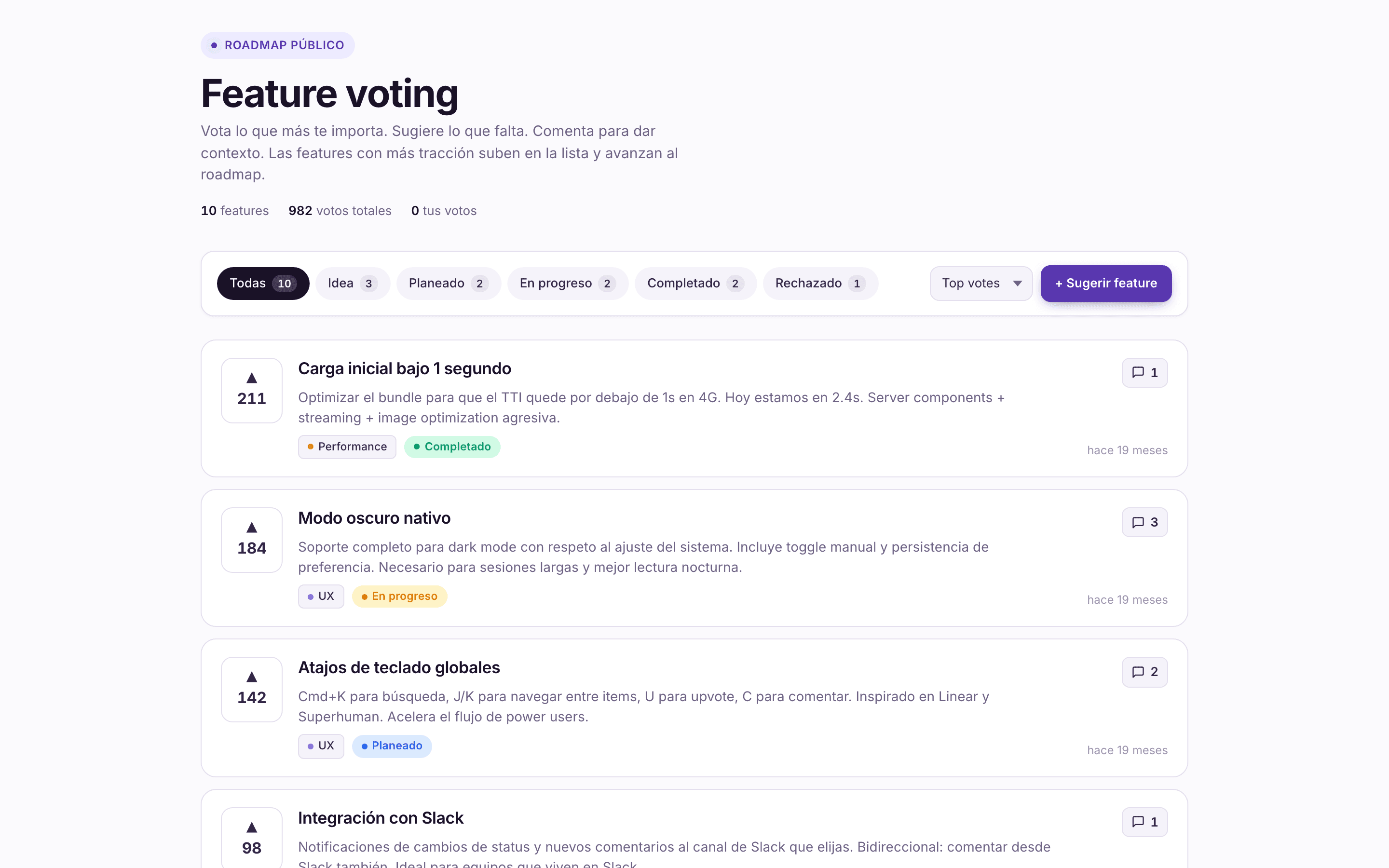 Feature Voting — preview